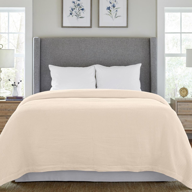 Très grand jeté en coton Pointehaven , Beige, Full/Queen