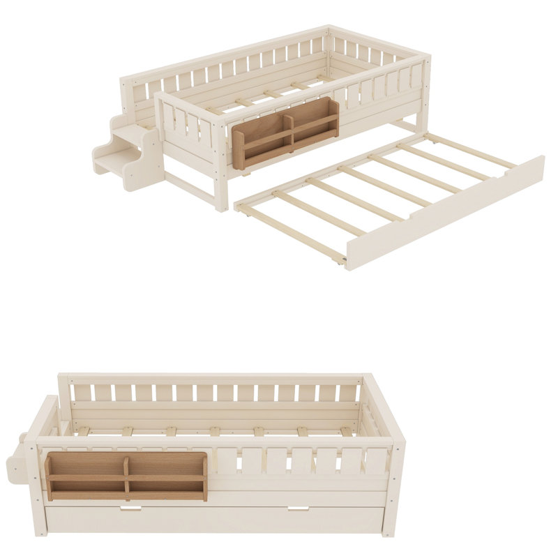 Lit multifonctionnel pour enfants en pleine croissance, Lit simple, Beige