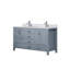 Ensemble de meuble-lavabo double avec plateau en marbre et robinet