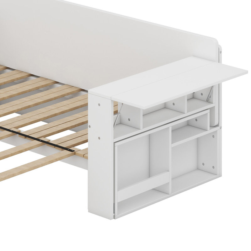 Lit de jour avec bureau amovible, Blanc
