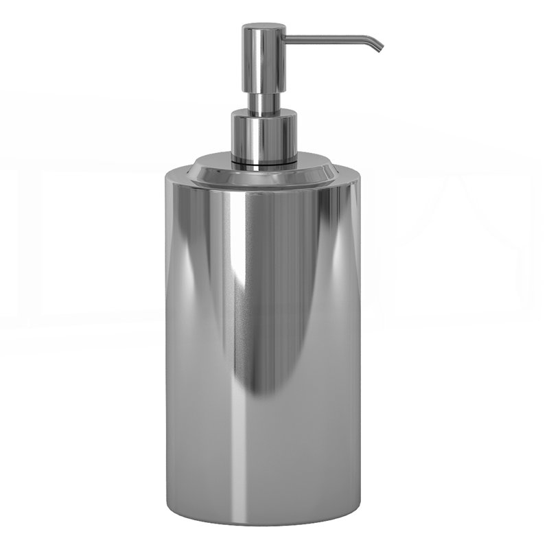 Distributeur de savon liquide en acier inoxydable, finition chromée, durable et résistant à la rouille pour la salle de bain et la cuisine