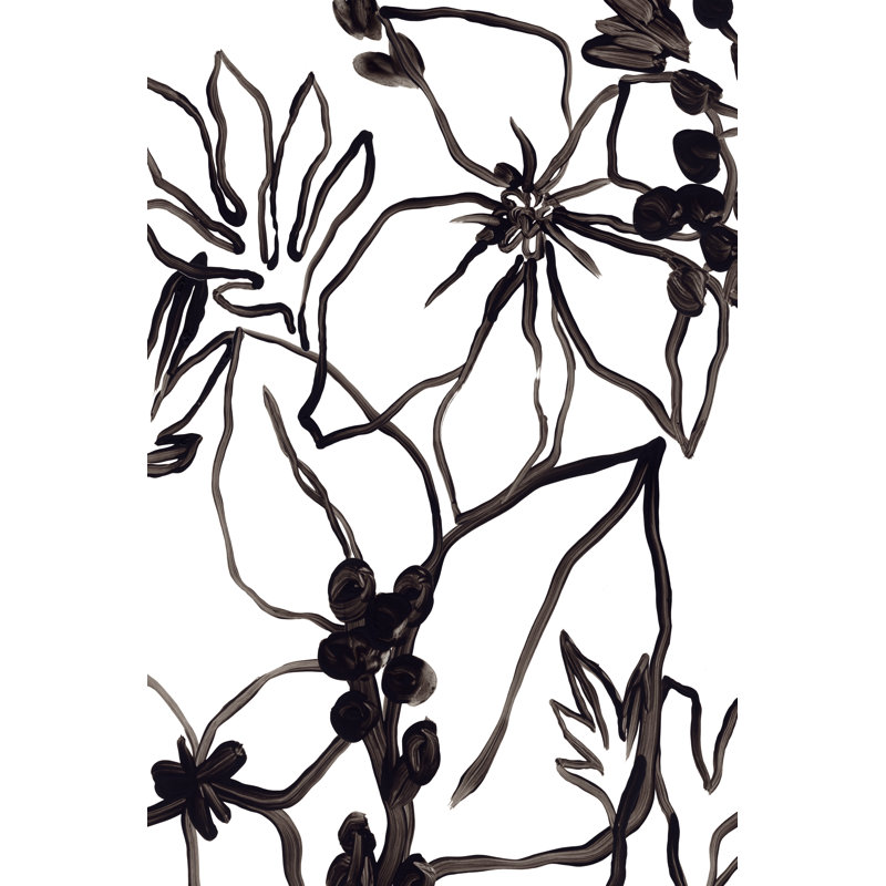 «Tropical Outline III» par June Erica Vess - peinture sur toile tendue, H 36 po x l 24 po