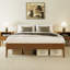 Base de lit plateforme en bambou avec lattes de bois - aucun sommier nécessaire, conception minimaliste-730939941-730939930