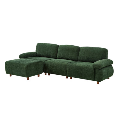 Canapé modulaire modulaire avec repose-pieds en chenille de 111 po 111 po
