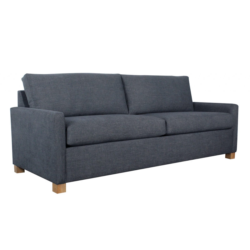 Louisa 87'' Square Arm Sofa Bed, Connelly Blue Jay Performance Tweed