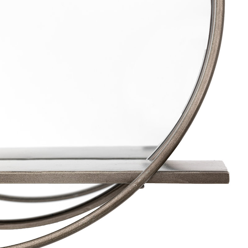 Nyiema Iron Round Wall Mirror, 45cm H x 45cm W