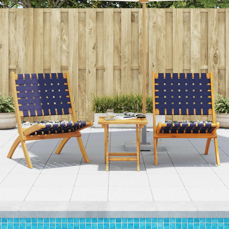 Ellaline Patio Dining Accent Chair, Blue