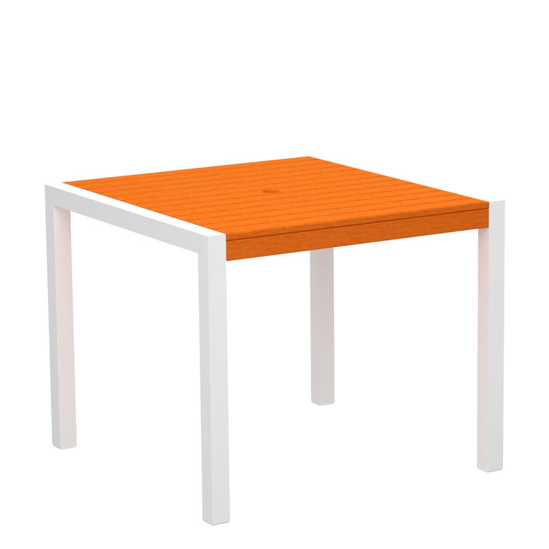 Table de salle à manger POLYWOOD MOD, Noir texturé, Tangerine, L 35,18 po x P 35,18 po