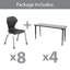 8 - Ensemble de bureau et de chaises pour étudiants en bois manufacturé de 30 po