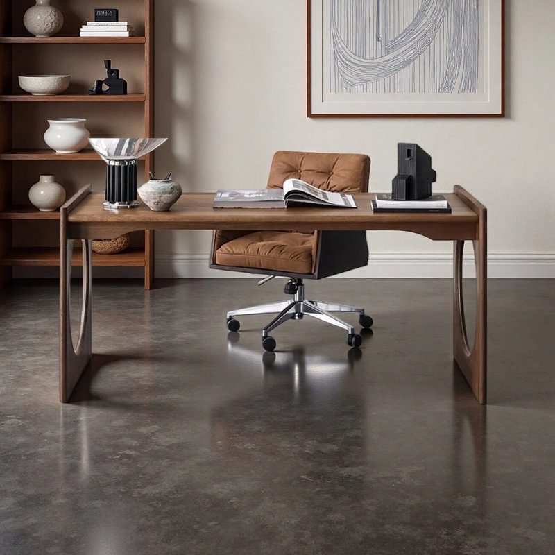 Nordic minimalist office desk, 29.92" H x 55.12" W x 29.13" D