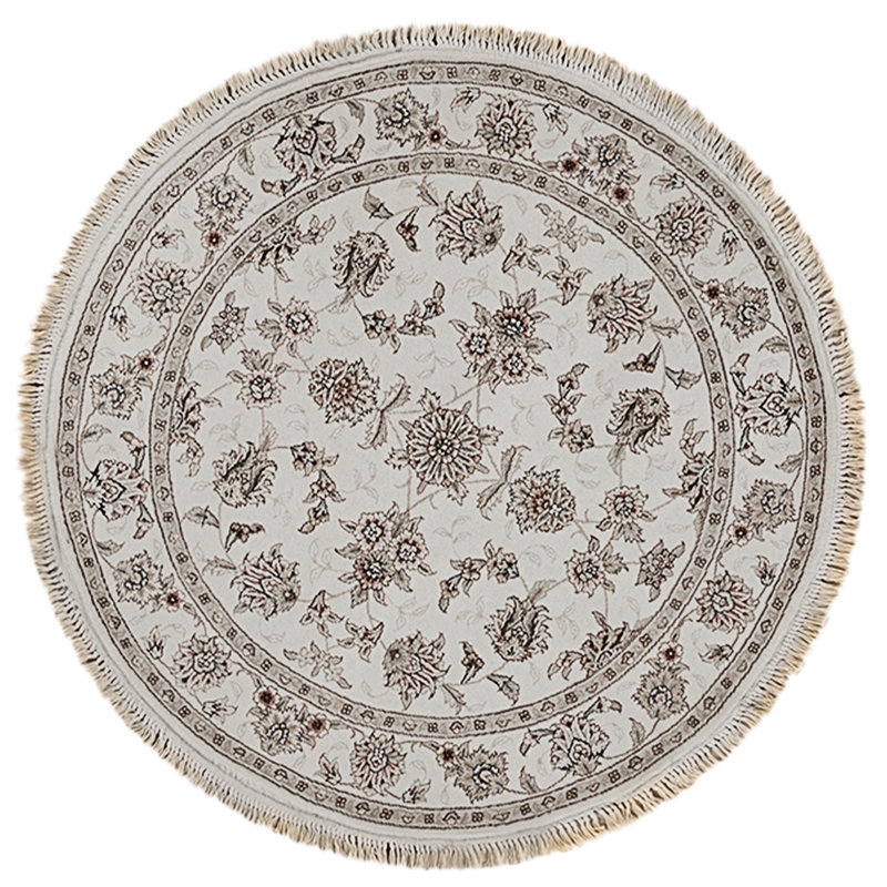 High-Quality Hand-Knotted Ivory Area Rug