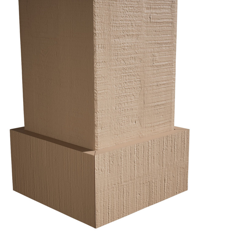 Enveloppe de colonne carrée Timberthane, H 72 po x l 6 po x P 6 po, Cèdre brut, Standard standard et base