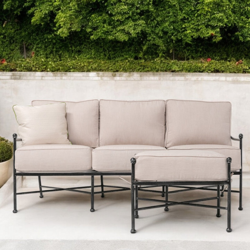 Provence Patio Sofa with Sunbrella Cushions, Canvas Granite Sunbrella® Canvas