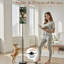 Lampe sur pied élégante de 68,5 po de style archives botaniques à fleurs à intensité variable avec abat-jour en lin et ampoule DEL incluse