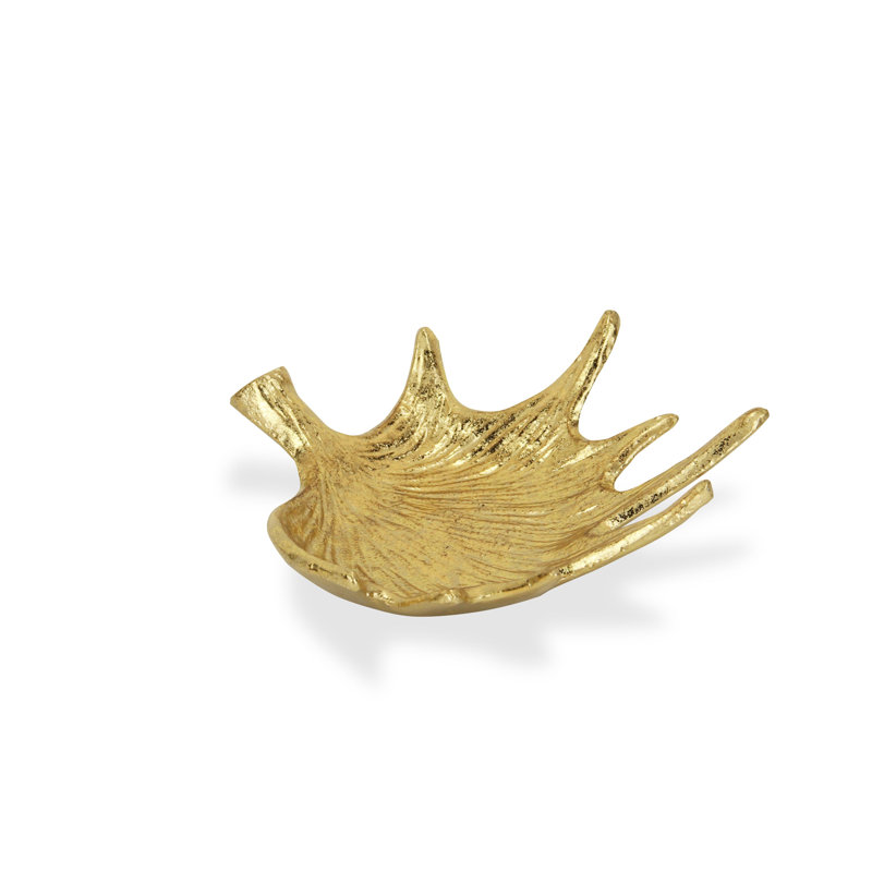 Gold Textured Cast Iron Antler Vanity Tray