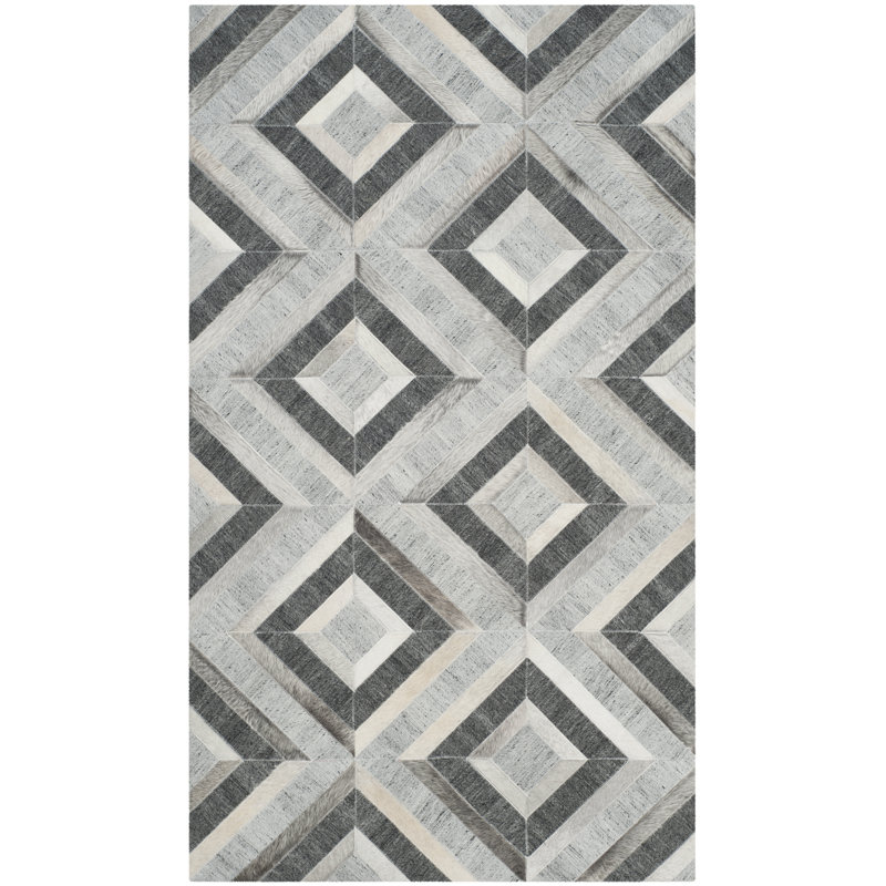 Tapis géométrique en cuir et viscose Sevastopol Studio, Rectangle 8 pi x 10 pi