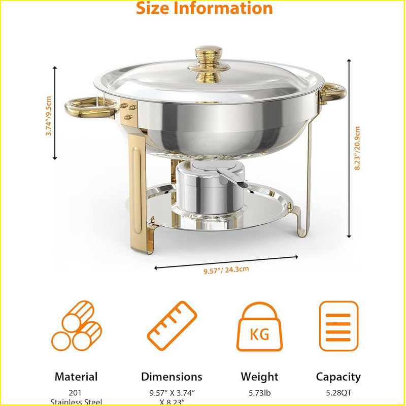 Chafing Dish Buffet Set,Stainless Steel Chafing Dishes for Catering, Chafers and Buffet Warmer Sets with Lid & Lid Holder, Spoon & Tweezers, for Parties Weddings Dinners
