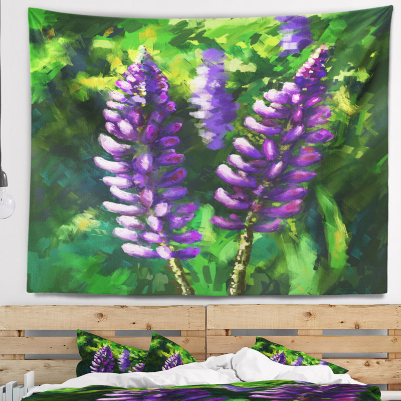 Tapisserie de fleurs de lupin Floral, H 50 po x l 60 po