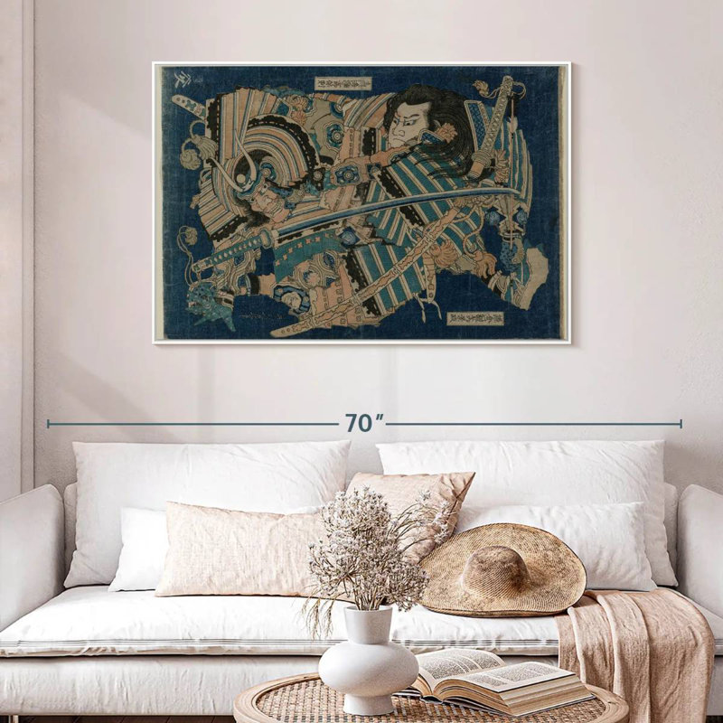 Hokusai Kamakura, Floating Frame White, 46" X 31"