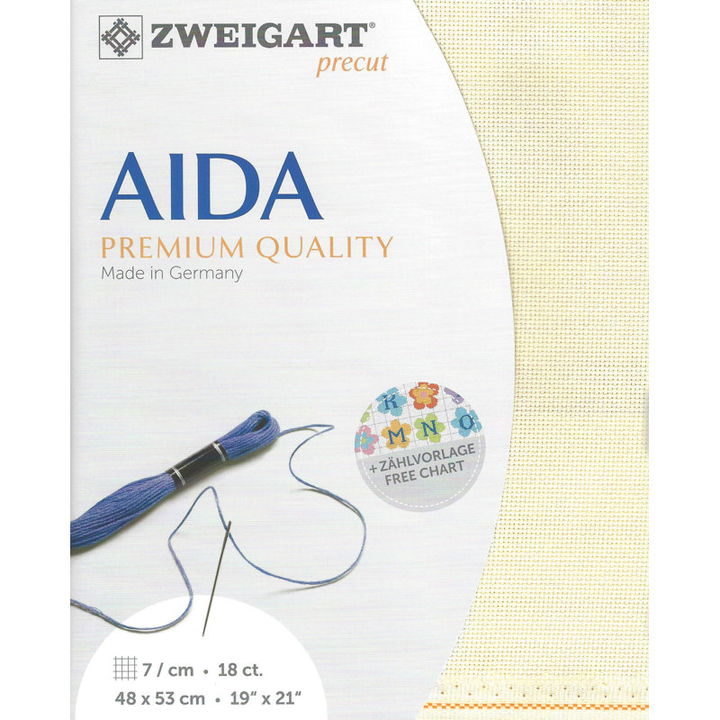Prédécoupé Zweigart Fein-Aida 18 ct. 3793/264 Ivoire, Ivoire ivoire