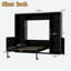 Lit escamotable en bois avec tablettes et armoires de rangement