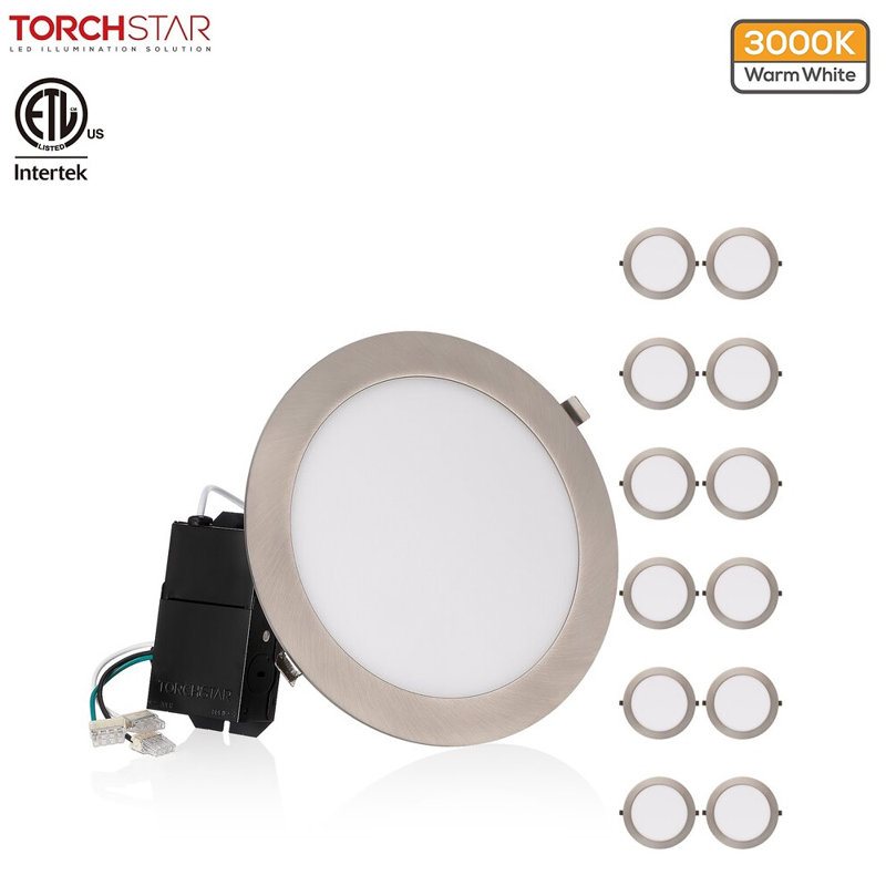 8.94'' 18 Watt Dimmable Air-Tight IC Rated LED Canless Recessed Lighting Kit