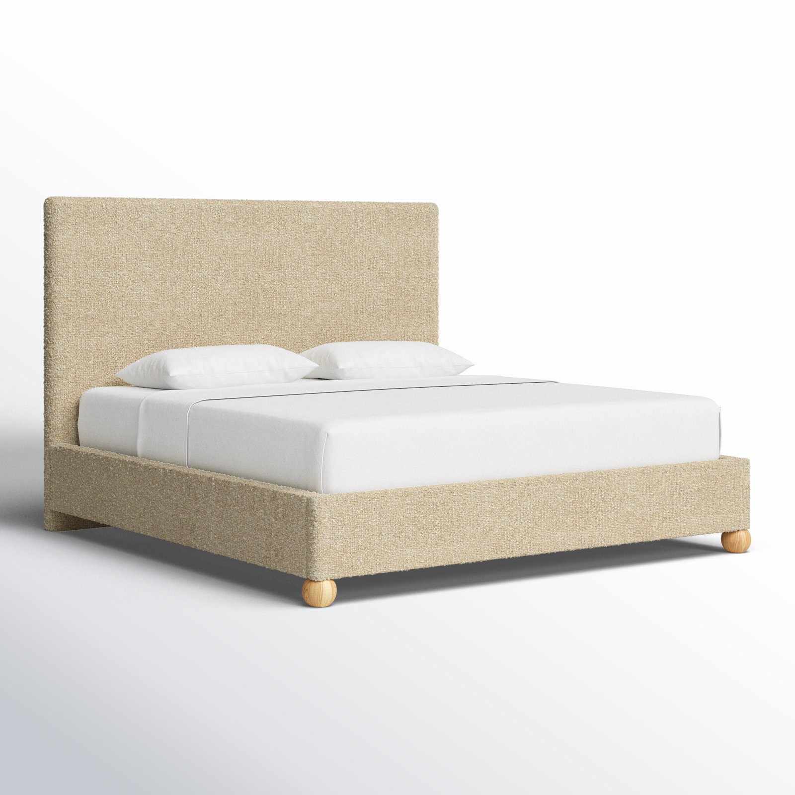 Benita Upholstered Bed, King, Classic Buff Boucle