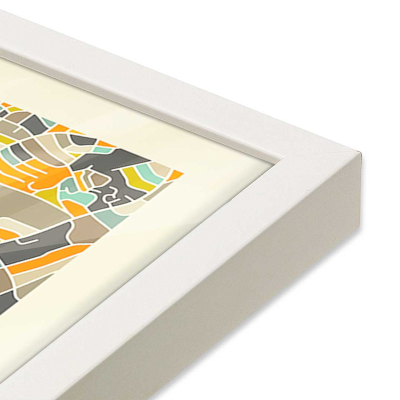 «Atlanta Map» par Jazzberry, reproduction d'art bleue, H 30 po x l 30 po, Blanc