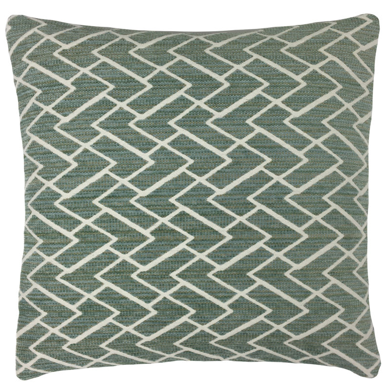 Geometric Reversible Throw Pillow, 20" x 20", Green