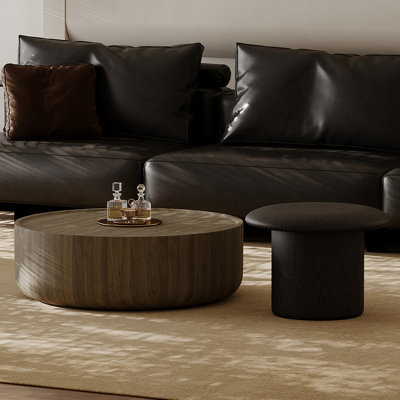 Mid-century Round Walnut Coffee Table