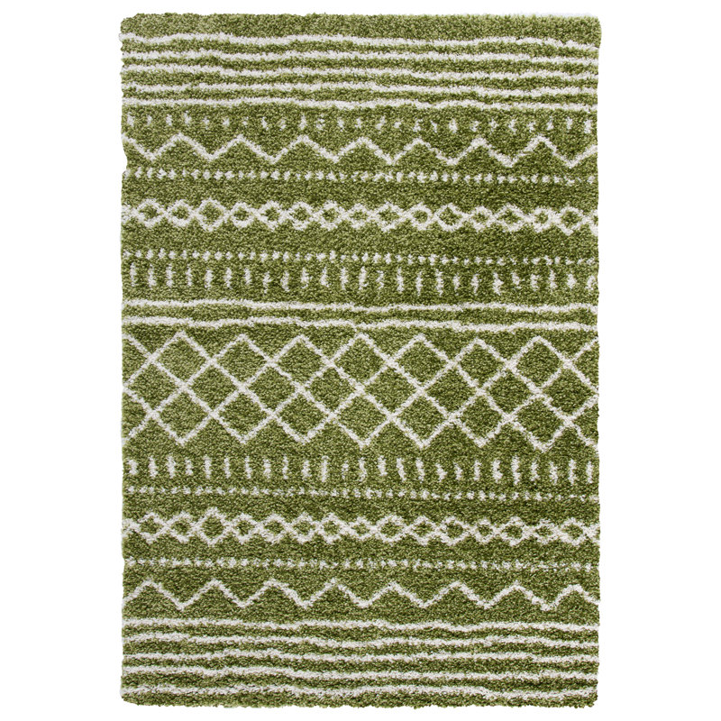 Develin Performance Chevron Rug, Rectangle 4' x 6', Green/Ivory