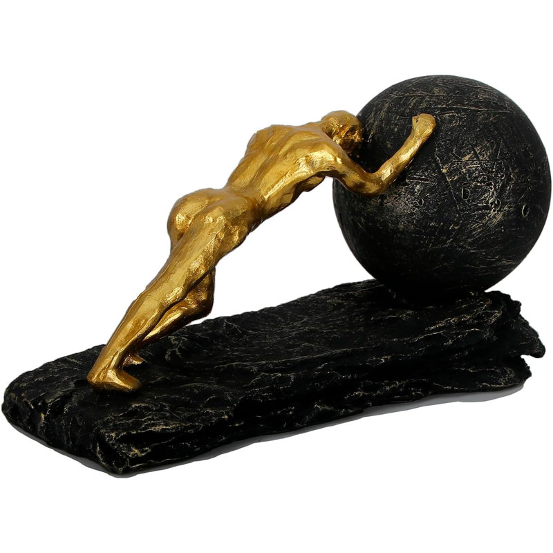 Statue bronze de sisyphe bronze en résine moderne