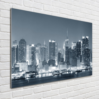 Manhattan New York 1 Piece Wall Art on Glass
