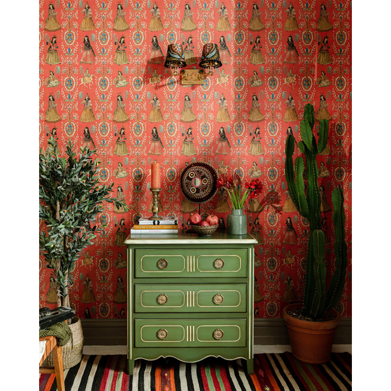 Tales Of Maghreb Wallpaper Roll, Black/Green/Red/Yellow