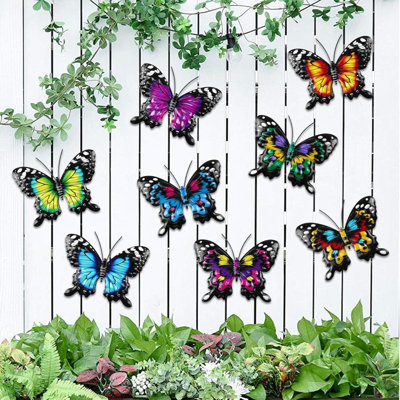 Pack of 8,  3D Metal Butterfly Wall Decor