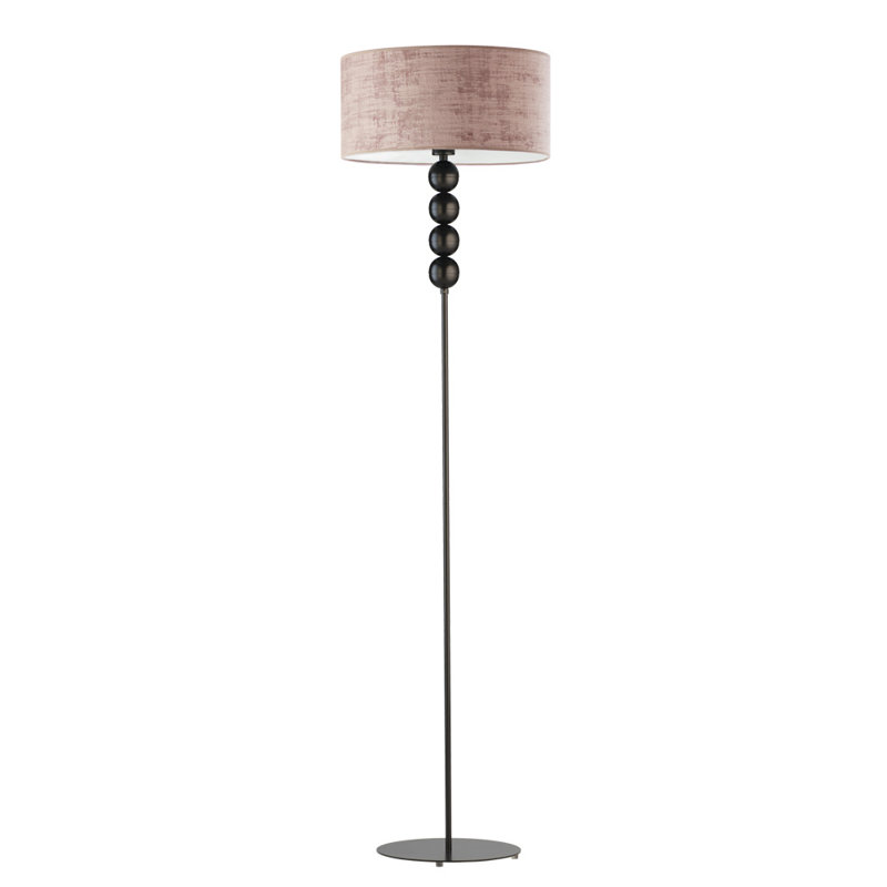 Alegna 166cm Traditional Floor Lamp, White, Pink/Gold Inside