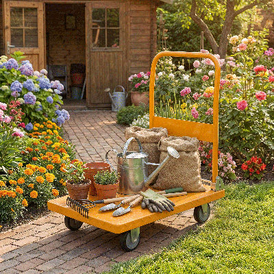 Foldable Platform Hand Truck, Collapsible Push Cart Dolly With Swivel Wheels For Home Warehouse Garage
