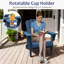Fauteuil de patio extérieur en PEHD pliable toutes saisons avec porte-gobelet Adirondack-371193108