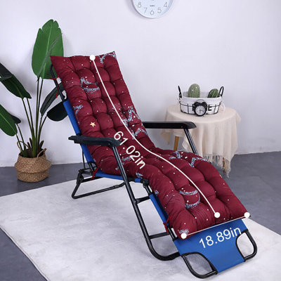 61"X19" Deck Lounge Chair Cushion Soft Seat Patio Cushion Covers Seat Pad Recliner Mat