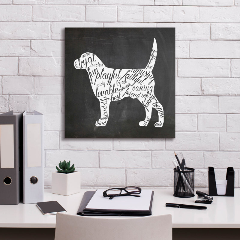 «Dog» par Erin Clark, art mural sur toile, H 18 po x l 18 po x P 0,75 po