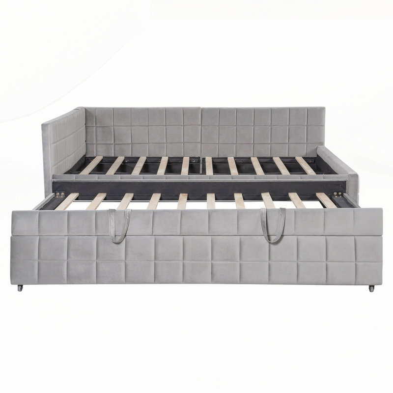 Upholstered L-Shaped Upholstered Daybed, Gray