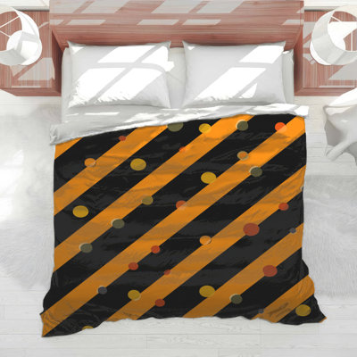 Orange Stripes Bedding Pattern Comforter Modern