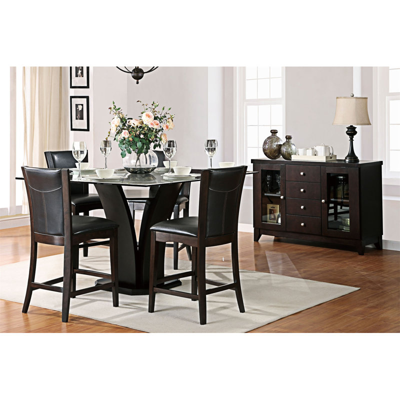 Upholstered Counter Height Chairs (Set Of 2), Black