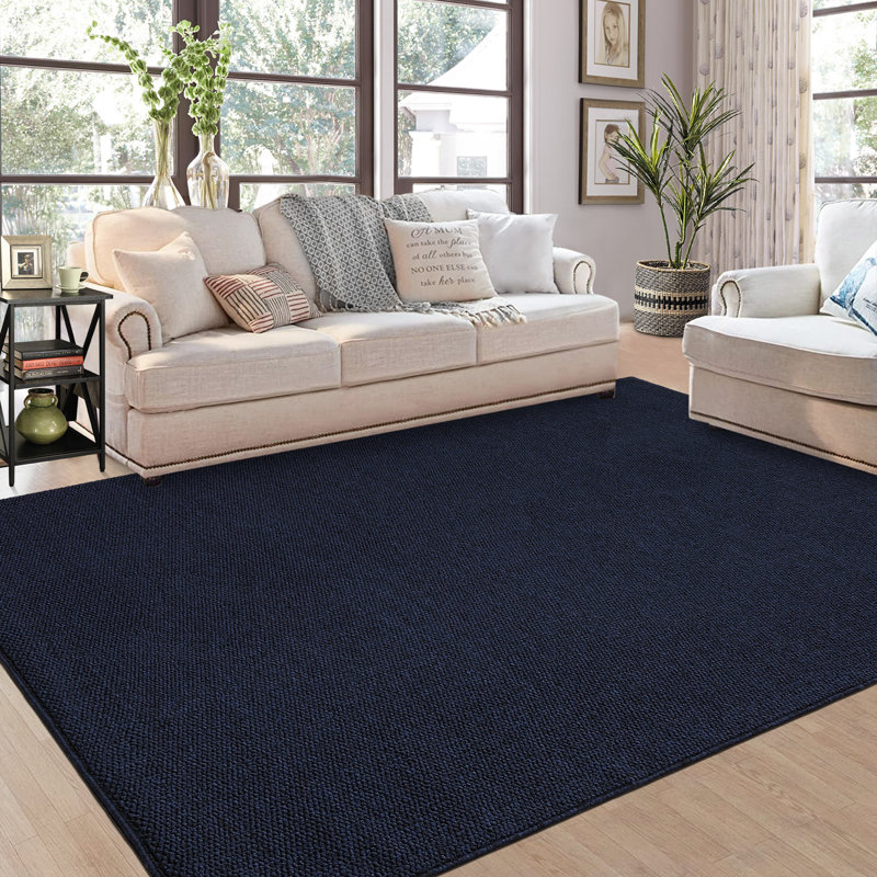Area Rug for Living Room Solid Textured Vintage Rug Non Slip Throw Rugs Bedroom Rug, Rectangle 5' x 7'