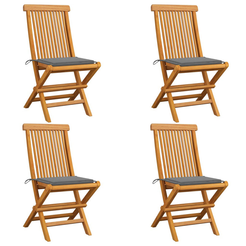 Ensemble de 4 chaises de patio Maru, Gris