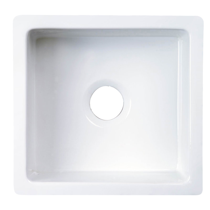 18.38'' L Single Bowl Fireclay Kitchen Sink