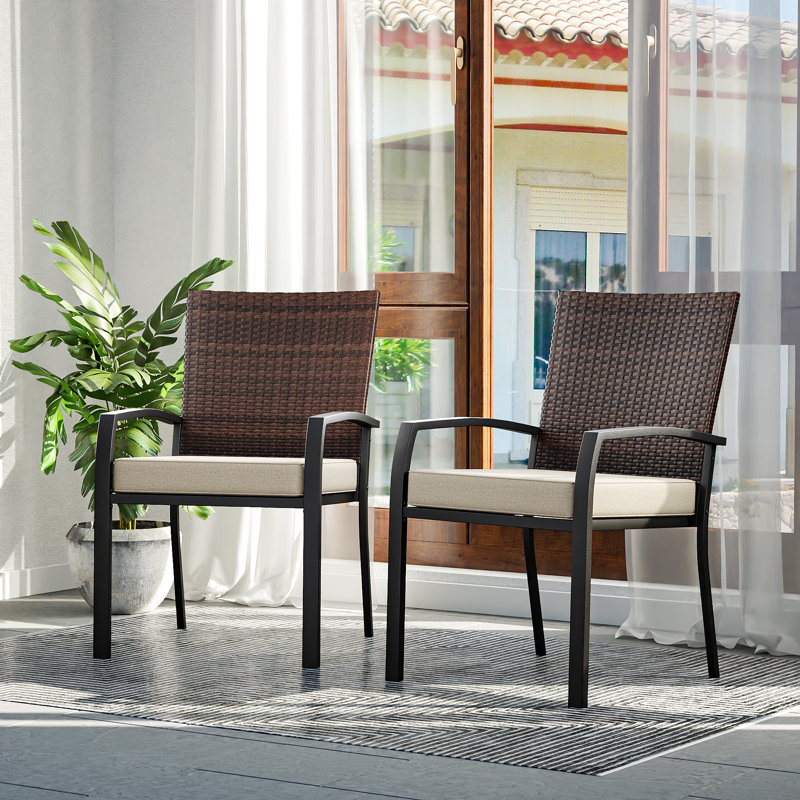 2-Piece Wicker Dining Side Chair