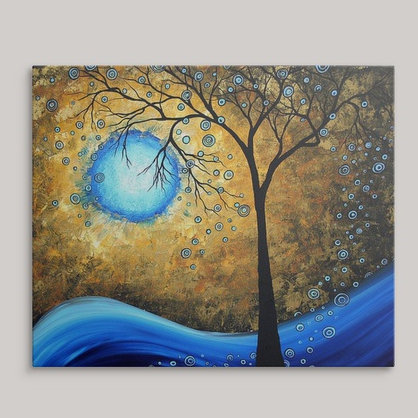 «Anjila Blue Fire» par Megan Duncanson, reproduction d'art, H 24 po x l 30 po x P 1,25 po, Toile