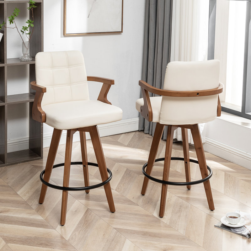 Tabouret Lorant, Beige, Tabouret de comptoir (siège d'une hauteur de 26 p