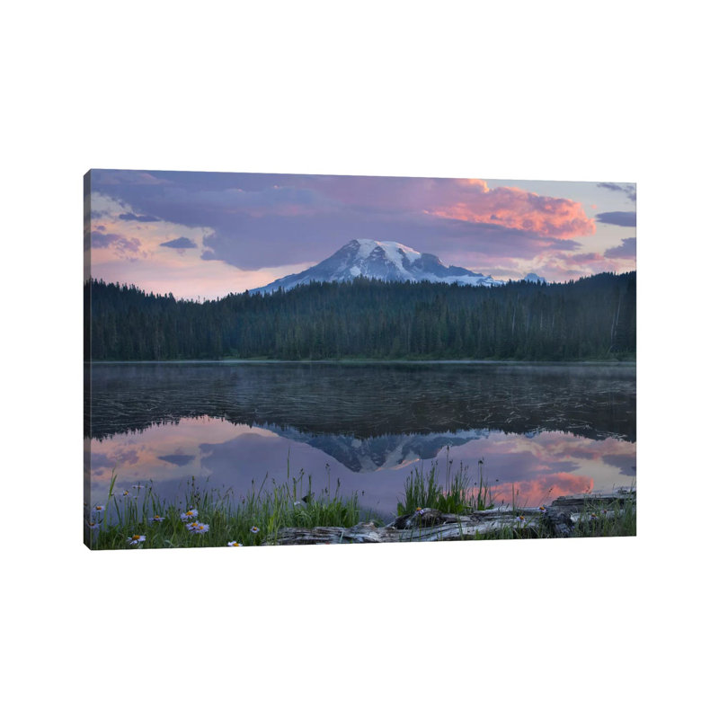 Mount Rainier and Reflection Lake, Mount Rainier National Park, Washington II 1 Piece Wrapped Canvas Wall Art